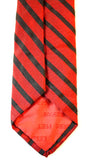 50s Striped Tie - 1950s Maroon Red & Black Silk Tie - Diagonal Stripes - Collegiate Style - Woven in Italy - Italian Silk - 37137-1