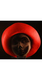 Cherry Red Cashmere Cloche Hat - Close-Fit 1920s Inspired Millinery - Flapper Style with Deep Crown - Winter Spring - Upturned Brim