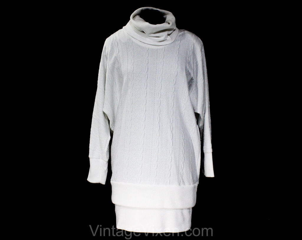 Blu Vape Pen Price Size 12 1980s Mini Dress - White Knit Sweaterdress Blu Vape Pen Price Size 12 1980s Mini Dress - White Knit Sweaterdress