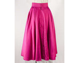 Size 6 Orchid Purple Skirt - Exquisite Designer Silk Shantung Full Circle Formal Skirt - Dan DeSantis - Fuchsia Pink 1980s 90s - Waist 26