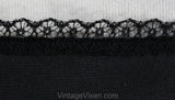 Size 10 Black Full Slip - 1950s 1960s Lingerie - Nylon Tricot & Lace - Pink Ribbon Rosettes - Classic 50s Deadstock - Bust 35.5 - 49939-11