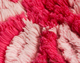 Girl's 4T 1950s Pink Chenille Robe - Child's 50s Two Tone Cotton House Coat - Wrap Front Girly Bathrobe with Tie - Fuzzy Flowers - Chest 24