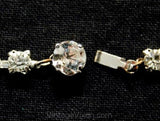 Princess Style 1950s Rhinestone Necklace with Pretty Drops - Clear Glass - 50s Classic Jewelry - Cocktail - Evening - Pageant - 32988