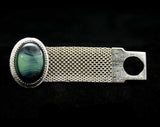 Blue Gray 1950s Cufflinks - Solid Smooth Glass Cabochons & Silver Hue Metal - 50s 60s Men's Jewelry - Handsome Mid Century for French Cuffs