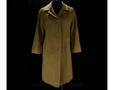 Size 12 Cashmere Coat - Large Brown Luxury Design - Cashmere & Mink Fur Blend Overcoat - Half Sleeve 50s 60s Tailored Tan Classic - Bust 42