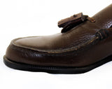 Men's Size 5 1/2 Shoes - 1950s Brown Leather Mens Loafers with Classic Tassels - Preppy 50s 60s - 5.5 - NOS Original Box 50s Deadstock