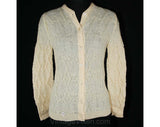 XXS Button Front Sweater - Palest Yellow Souffle Mohair Cardigan - 1960s Deadstock - Haymaker - Size 000 - Mint - Bust 31 - 39223-1