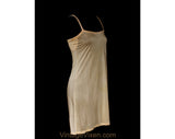 Size 8 1920s Chemise - Flapper Style Fleshtone Peach Jersey Knit Full Slip with Bandeau Bust - Authentic 20s Lingerie - Deadstock with Tag