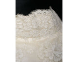 Size 4 Wedding Dress with Train - Sophisticated 1960s Peau du Soie Empire Bridal Gown - Bust 33 - Waist 28.5 - Mint Condition - 32781