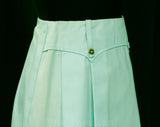 60s Girls Mini Skirt - Size 8 1960s Sky Blue Aqua Short Skirt - Mod Cute Casual Child's Scooter Style - Girl's British Invasion - Waist 23
