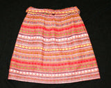 60s Girls Mini Skirt - Size 7 to 8 1960s Tweed Skirt - Mod Cute Casual Child's - Girl's Primitive Stripes With Fringed Belt - Waist 22.5