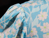 Size 6 Lilly Pulitzer Dress - 70s 80s Boho Peasant Summer Frock - Novelty Print Bees Sky Blue & White Daisy Cotton - Puff Sleeve - Bust 33.5