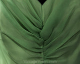 Size 8 Spring Evening Dress - 1960s Halter Gown & Fluttery Jacket - Medium Pistachio Chartreuse Green Chiffon - Bust 35 - 60s Deadstock