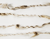 Brindled Brown Wool Yarn - One Single Skein 1.75 Ounces 50 Grams - Off White Tan Irish Knitting Fiber Arts - Variegated Fluffy Lofty Blend