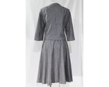 Size 4 Gray 1960s Suit - Heathered Wool 60s Tailored Jacket & Flared Skirt with Mod Belt - Girl Friday Secretary - NWT Deadstock - Waist 25