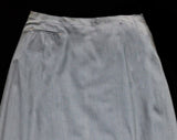 Size 4 1950s Tailored Skirt - 50s 60s Slate Blue Cotton Chambray A-Line Skirt with Welt Pocket - Secretary Chic - Waist 25 - Deadstock NWT