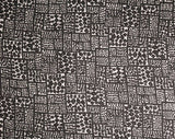 50s Mid Century Rayon Fabric - 1 Yard x 45 Inches - 1950s 60s Gray White & Black Leafy MCM Print - Sheer Stylized Leaves Yardage - Kress