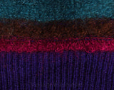Size 10 Missoni Sweater - Tile Pattern Boucle Pullover - Early 1980s Mohair & Wool - Blue Magenta Teal Green Purple - 80s Designer Knit