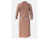 Size 4 Cashmere Dress Set - 1950s Mocha Beige Luxury Knit Sweater & Pencil Skirt - Sexy 50s Sweater Girl Secretary Suit Luisa Spagnoli Italy