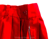 1950s Girl's Red Full Skirt - Cotton Pleated 50s Cotton Cute Bobby Soxer Era - Children's Size 10 12 Pre Teen - Original Belt - Waist 24.5