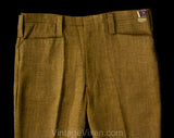 Men's Medium 60s Dress Pants - Mod Late 1960s Rust Brown Tailored Business Trouser - Tall Belt Loops - Hip Deadstock - Waist 35 Inseam 29