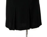 Size 8 Black Skirt - Paris France Designer Label - Gorgeous Quality Crepe Skirt by Andre Sauzaie - 1980s Haute Fashion - Waist 27 - 50069