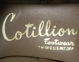 Size 8 Navy Shoes - Unworn 1950s 1960s Dark Blue Heels - 60s Deadstock - Leather with Sleek Modernist Trim - by Cotillion - 8 B Width