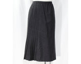 Size 4 Designer Skirt - Valentino Gray Wool Tailored Pleated Skirt with Deco 1920s 30s Appeal - Beautiful 80s 90s Office Wear - Waist 25