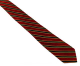 50s Striped Silk Tie - 1950s Maroon Red & Black Necktie - Diagonal Stripes Collegiate Style Preppy Cravat - Mid Century 50's Office Wear