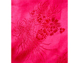 Exquisite Asian Raspberry Satin Brocade Evening Jacket - Mandarin Collar - Down-Filled - Hand Detailing - Size 6/7 - Bust 36 41058
