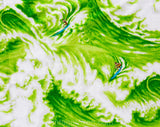 1950s Surfers Novelty Print Fabric - Over 1.5 Yards x 43 Inches Wide - Beach Surf Hawaiian Ocean 50s Summer Cotton - Lime Green Turquoise