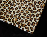 Leopard Faux Fur Fabric Pillow Case - 1950s 1960s Bachelorette Pad Decor - Single Pillowcase Cover - Brown Animal Novelty Print - Raw Edge