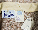 Size 2 Beige Office Skirt - 1960s Mottled Faux Linen Tweed Fitted - Classic 60s Secretary - Two Tone Weave - Waist 23.5 - NWT Deadstock