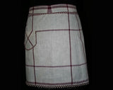 FINAL SALE XXS Rustic Burgundy Plaid 1930s Apron with Rick-Rack - Child's or Size 0 Adult Apron - 30s Depression Era - Mint Condition