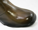 Size 9 Brown Boots with Black Rim - Waterproof Rubber - Sophisticated 1960s Street Style - Color Block - Lined - Unworn Deadstock 60s Shoes