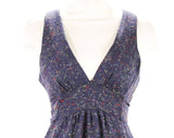 Size 8 Tweed Dress - 1970s Blue Flecked Jumper - Sleeveless Bodice - V Neck - Racer Back - Cute Fall Style - 70s Deadstock - 49723-1