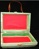 Strawberry Handbag - Box Purse - Hand-Painted - Strawberries - 1960s - Summer - Cute - Casual - Kitsch - Red - Green 32821