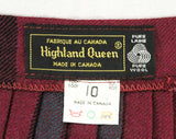 Size 8 Kilt Skirt - Beautiful 1980s Plum & Green Plaid Pleated Skirt - Scottish Style by Highland Queen - Purple Tartan - Waist 27 - 48790