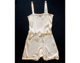 1920s Girl's Underwear - Authentic 20s Peach Jersey Step-In Chemise with Button-Closed Seat - Size 6 Girls NOS Deadstock - Carters - 29780-2