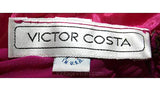 Size 2 Purple Party Dress - Ruched Orchid Strapless Cocktail Dress - 335 Dollar Original Tag - Designer Victor Costa - Bust 32.5 - 31610