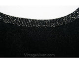 Size 4 Tank Top - Black Disco Shell with Silver Trim - Cool - Sleeveless Summer Shirt Scoop Neckline - 70s Simple Chic - Bust 35 - 30934-1