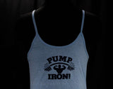 Men's XXS Tank Top - Pump Iron Sleeveless Old School Athletic T Shirt - Body Builder Weight Room Muscle Tee - 1970s 80s Mens - Chest 34