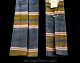 1960s Square End Tie - Mens 60s Preppy Striped Silk Necktie - Gray Pink Brown Men's Spring Fall Neckwear by Alexander Shields NY Palm Beach