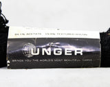 Black Nubby Chenille Yarn - One Single Skein 1 Ounce - 1950s 60s Thin Fingering Weight Knitting Fiber Arts - Hoopla by Unger Acetate & Nylon