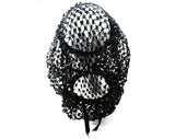 Rare 1960s Black Snood Hat - Velvet & Net Romantic Renaissance Inspired 60s Millinery - Bouffant Hairstyle Accent with Halo Style Rings