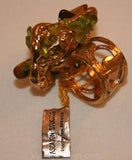 60s Ring Size 7 - Fab Artisan Style Rock Tumbler Ring - Tiger's Eye - Rock Star Appeal - Ring Size 7 - Brown Gold Green - 1960s 70s - 32099