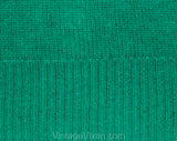 Size 10 Jade Green Cashmere Sweater - Luxurious Plush Knit Turtleneck Pullover from Italy - Spearmint Long Sleeve 80s Winter Top - Bust 33