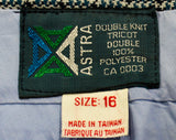 Teen Size 14 16 Blue Polyester 1960s Pants - Teenage Boy's 60s Mod Trouser - Late 60s 70s Houndstooth Double Knit - Waist 27 - NOS Deadstock