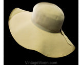 Neutral Felt Hat - Taupe Wool Wide Brim 1970s Millinery from Saks 5th Avenue - Spring Fall - Floppy Slouch Brim - Sophisticated 70s Chic