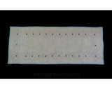 1950s Place Mats Set of 8 And Matching Table Runner - Sweet Blue Daisies - Homespun White Cotton - Pastel Arts & Crafts Daisy Embroidery